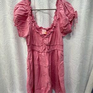 Mumu x Barbie pink linen mini dress